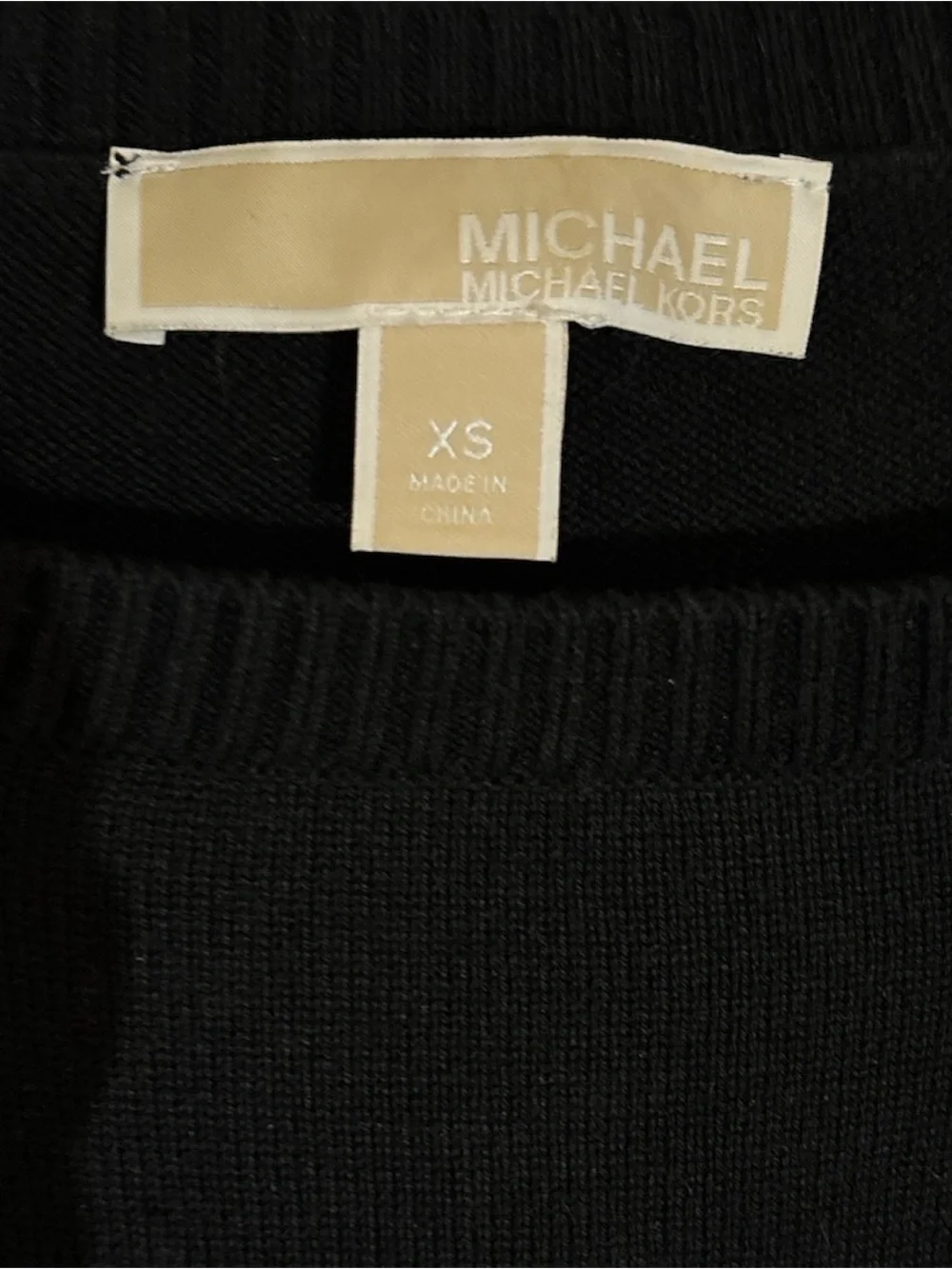Michael Kors Crew Neck Textured Pullover with Logo Tag